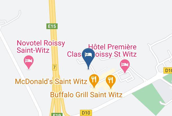 Val D Oise - Hotel Hotelf1 Saint Witz A1 Roissy Cdg Maps