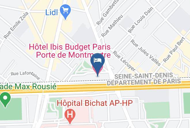 Seine St Denis - Hotel Ibis Budget Paris Porte De Montmartre Maps