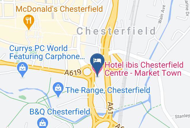 Derbyshire - Hotel Ibis Chesterfield Centre Market Town Maps