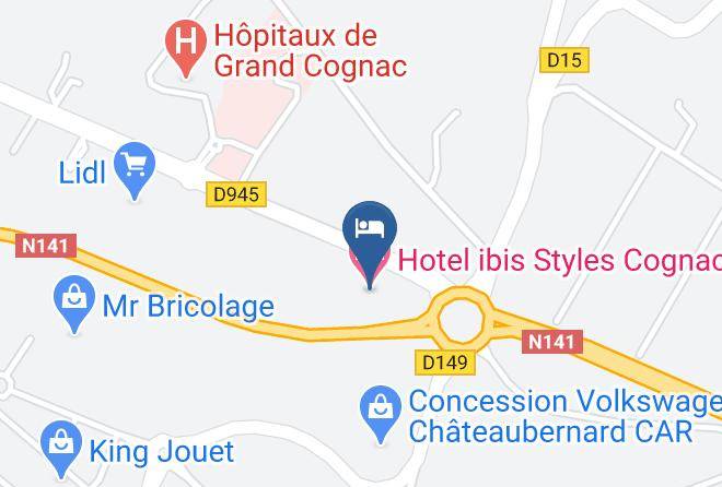 Hotel Ibis Styles Cognac Map