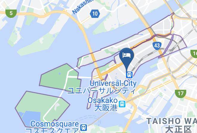 Osaka City Konohana Ward - Hotel Kintetsu Universal City Maps