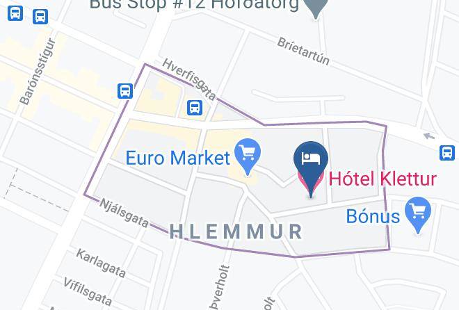Reykjavik - Hotel Klettur Maps