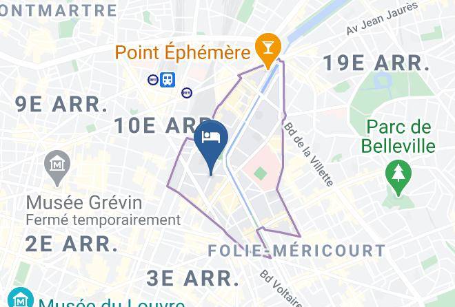 Paris - Hotel Kyriad Paris 10 Canal St Martin Republique Maps