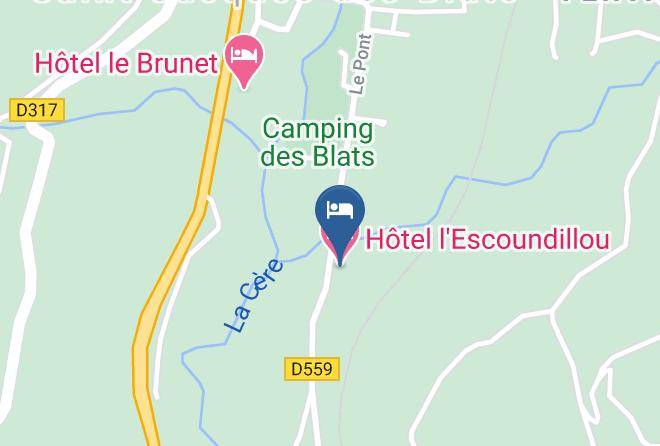 Cantal - Hotel L'escoundillou Maps
