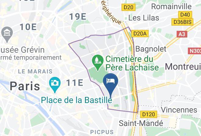 Paris - Hotel L'oiseau Bleu Maps