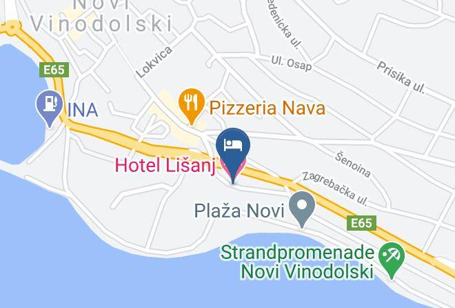 Novi Vinodolski - Hotel Lisanj Maps