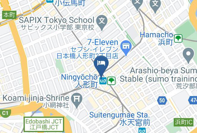 Chuo Ward - Hotel Livemax Nihonbashi Ningyocho Maps
