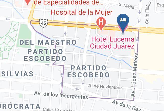 Hotel Lucerna Ciudad Juarez Map
