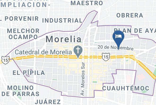 Morelia - Hotel Mansion Mijashe Maps