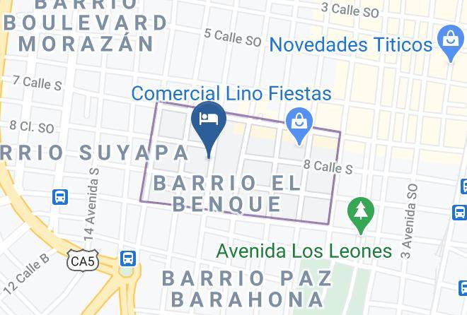 San Pedro Sula - Hotel Martell Maps