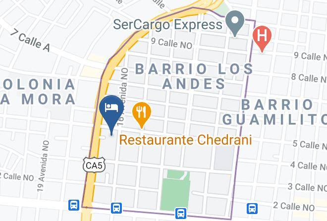 San Pedro Sula - Hotel Maya Colonial Maps