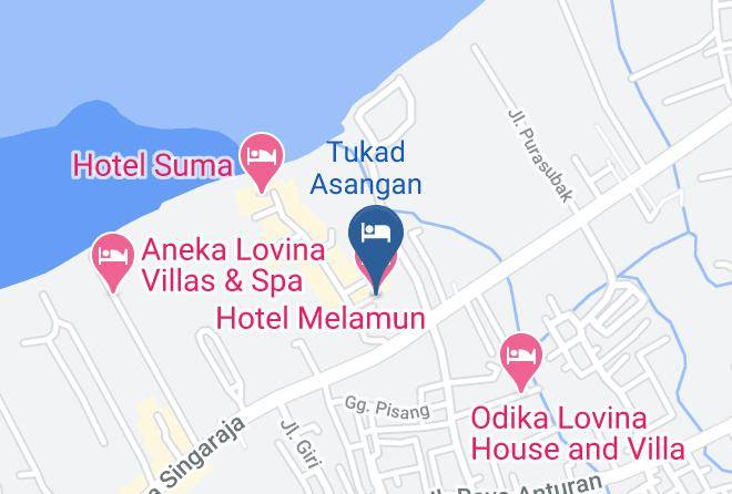 Buleleng Regency - Hotel Melamun Maps