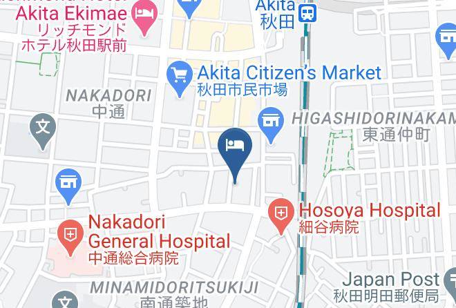 Akita City - Hotel Naniwa Maps