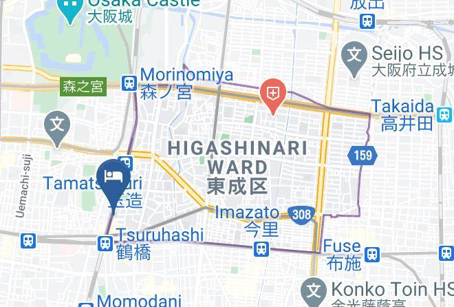 Osaka City Higashinari Ward - Hotel Naniwa Shinsekai Maps