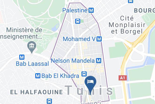 Tunis - Hotel Naplouse Maps