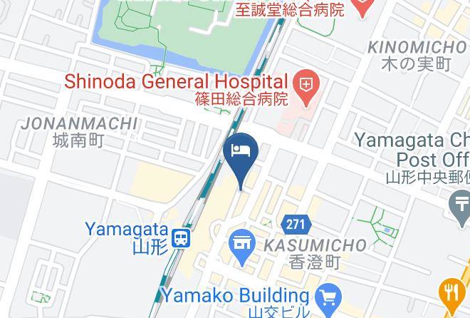 Yamagata City - Hotel New Mogamiya Maps
