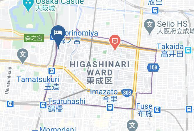 Osaka City Higashinari Ward - Hotel Oaks Early Bird Osaka Morinomiya Maps