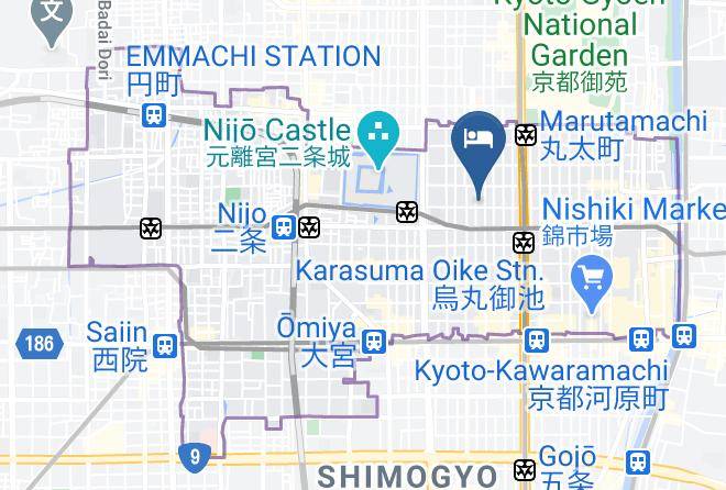 Kyoto City Nakagyo Ward - Hotel Omusubi Kyoto Nijo Jo Maps