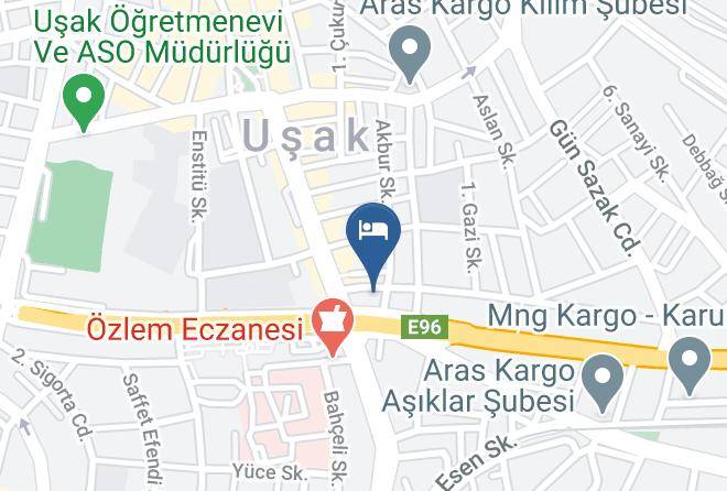Usak Durak - On Arslan Oteli Maps