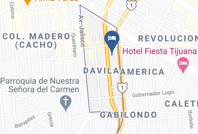 Tijuana - Hotel Palacio Azteca Maps