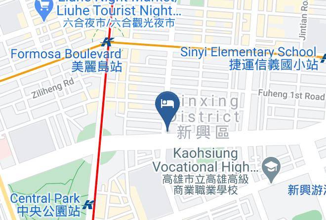 Xinxing District - Hotel Papa Whale Kaohsiung Formosa Boulevard Maps