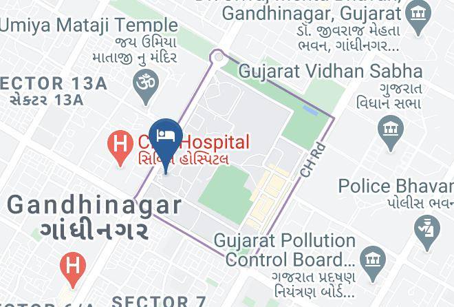 Gandhinagar - Pathikashram Hotel Gandhinagar Maps