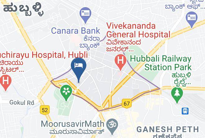 Hotel Peacock Carta Geografica - Karnataka - Hubballi