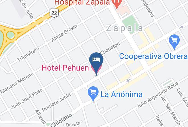 Zapala - Hotel Pehuen Maps