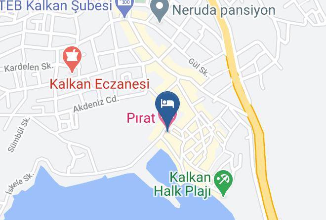Kas - Pirat Hotel Maps