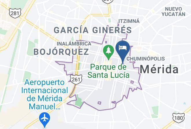 Merida - Hotel Posada Central Maps