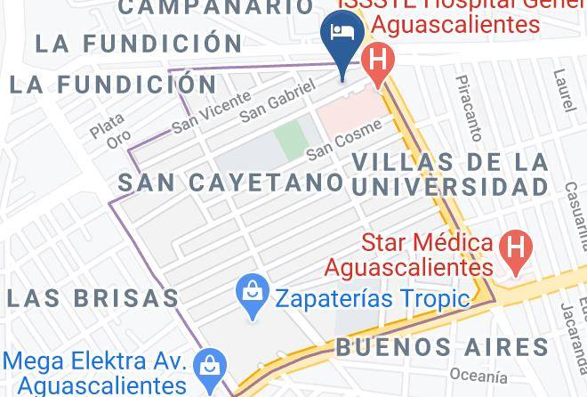 Aguascalientes San Cayetano - Hotel Posada Del Carmen Aguascalientes Maps