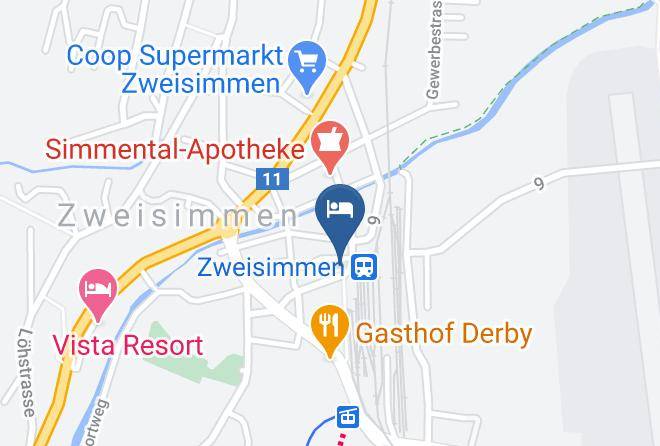 Hotel Post Zweisimmen Ag Carta Geografica - Berne - Obersimmental Saanen