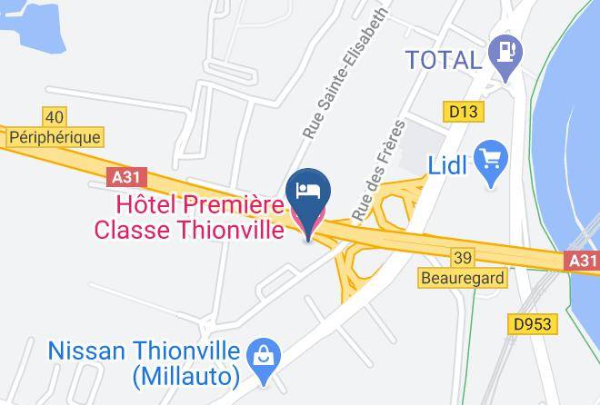 Moselle - Hotel Premiere Classe Thionville Maps