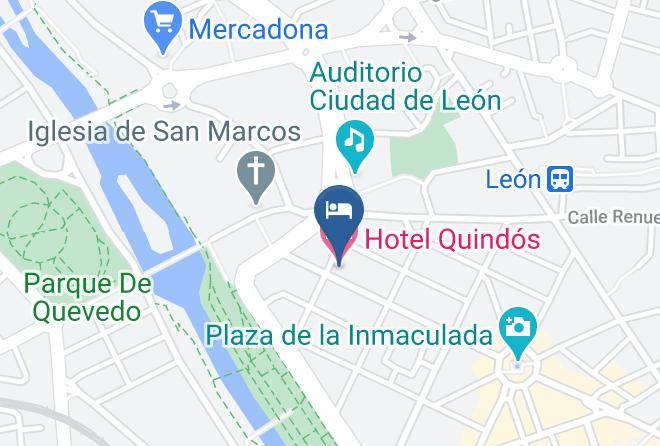Leon - Hotel Quindos Maps
