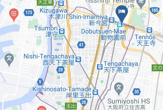 Osaka City Nishinari Ward - Hotel Raizan South Maps
