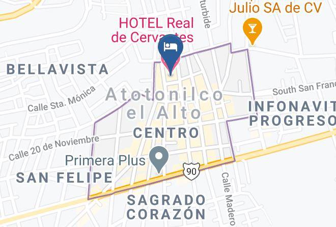 Atotonilco El Alto - Hotel Real De Cervantes Maps