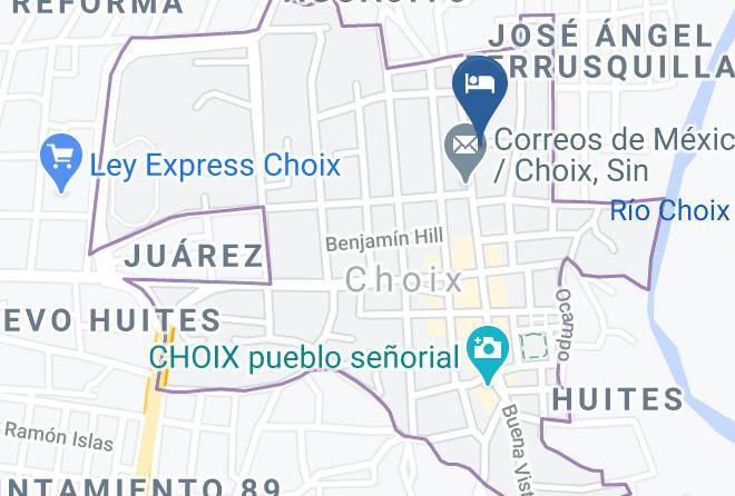 Choix Municipality - Hotel Real De Minas Maps