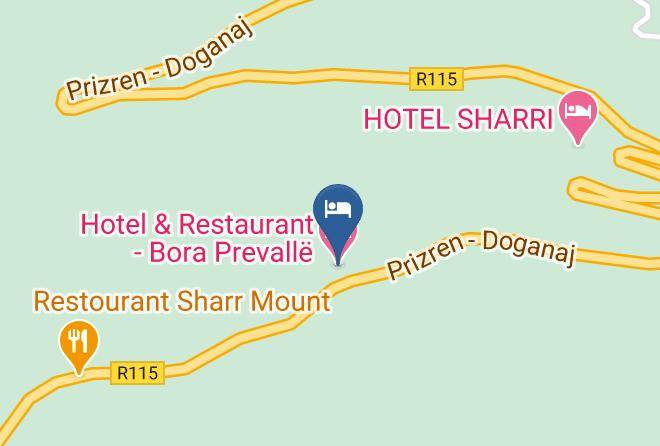 Prizren - Hotel & Restaurant Bora Prevalle Maps