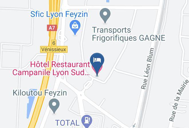 Rhone - Hotel Restaurant Campanile Lyon Sud Feyzin Maps