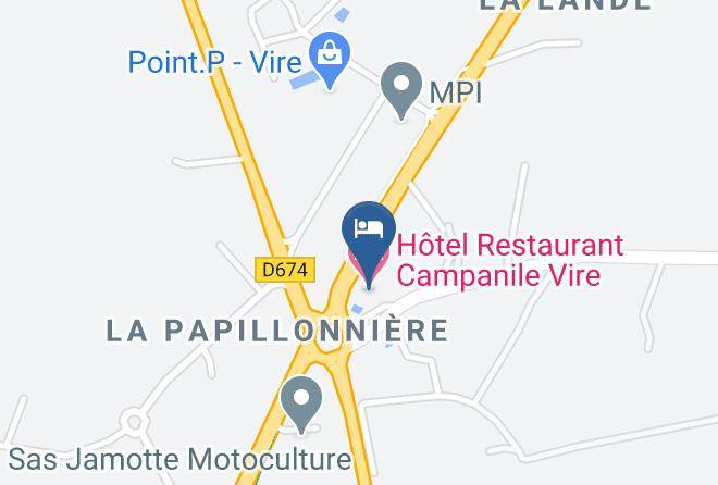 Hotel Restaurant Campanile Vire Map