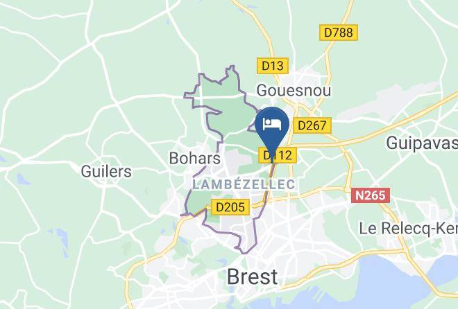 Finistere - Hotel Restaurant Ibis Brest Kergaradec Aeroport Maps