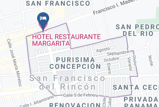San Francisco Del Rincon - Hotel Restaurante Margarita Maps