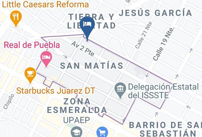 Puebla Barrio San Matias - Hotel Riviera Garage Maps