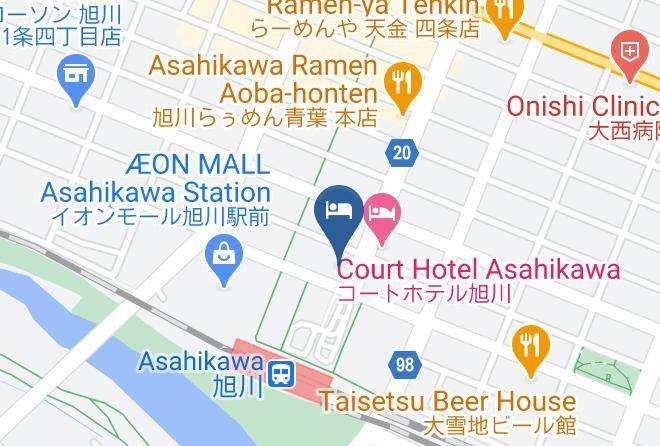 Asahikawa City - Hotel Route Inn Grand Asahikawa Ekimae Maps