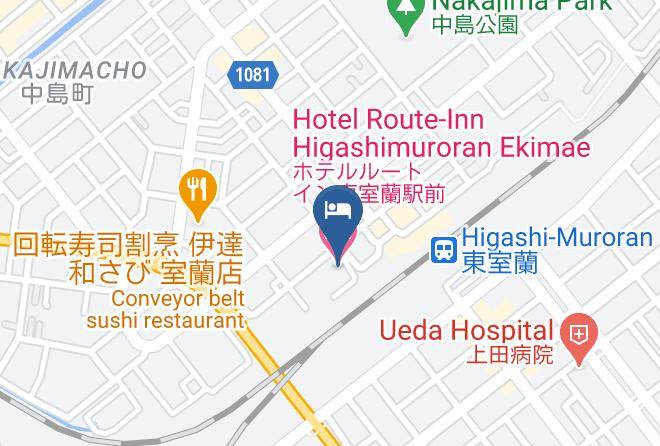 Muroran City - Hotel Route Inn Higashimuroran Ekimae Maps
