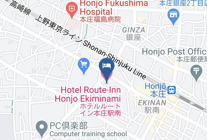 Honjo City - Hotel Route Inn Honjo Ekiminami Maps