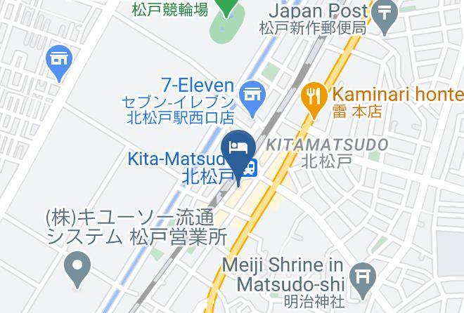 Matsudo City - Hotel Route Inn Kitamatsudo Ekimae Maps