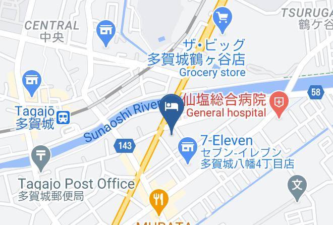Tagajo City - Hotel Route Inn Tagajo Station East Maps