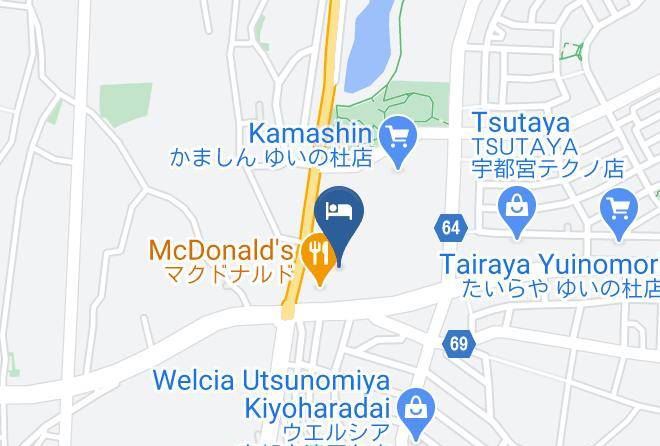 Utsunomiya City - Hotel Route Inn Utsunomiya Yuinomori Maps