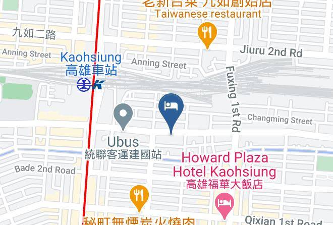 Sanmin District Changming Street Shopping Area - Hotel Ruey Gong Maps